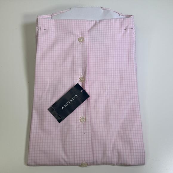 Club Room Men's Regular-Fit Dress Shirt, Pink small neck 14-14.5 $50 - Picture 4 of 5